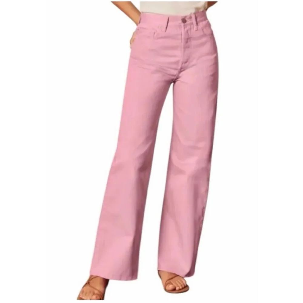 BOYISH The Charlie HIGH-RISE RIGID Wide Leg Jean in Tickled PINK NWT Size 24